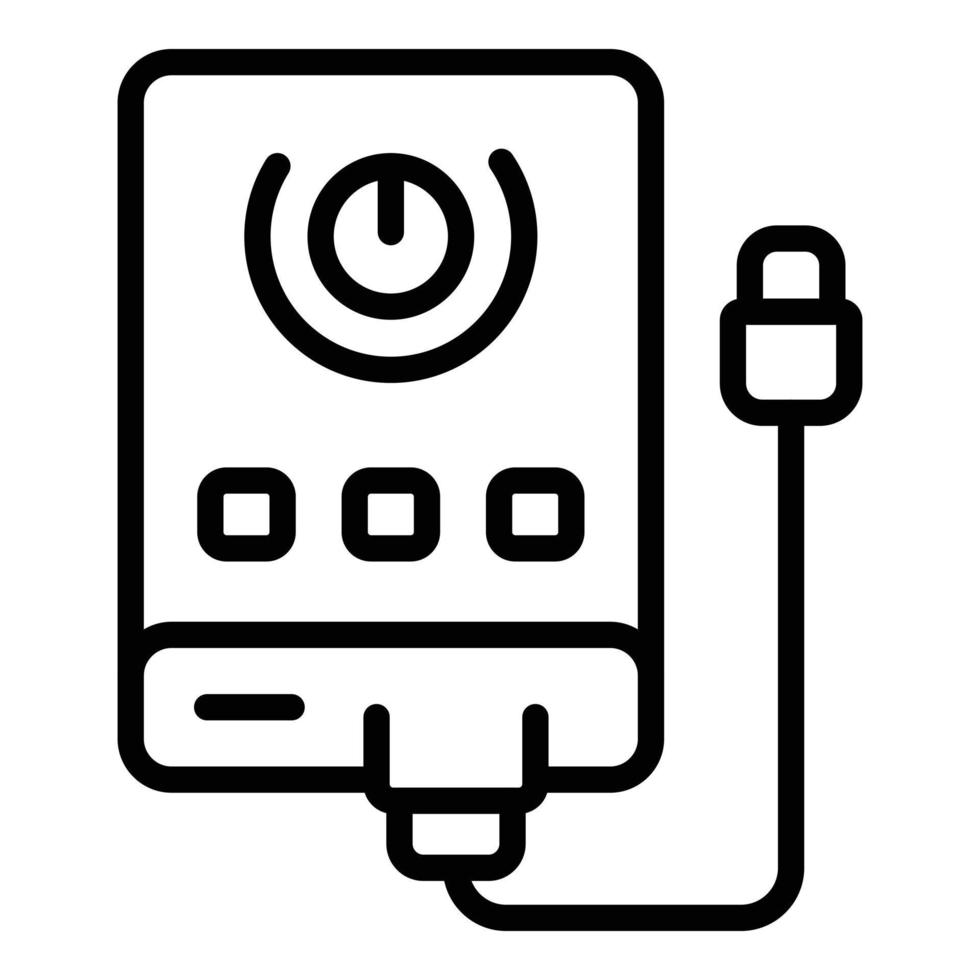 Button power bank icon outline vector. Battery charger vector