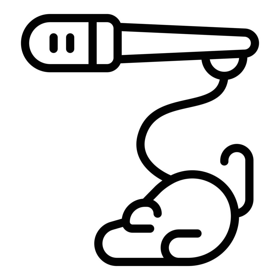 Mouse stick play icon outline vector. Pet toy vector