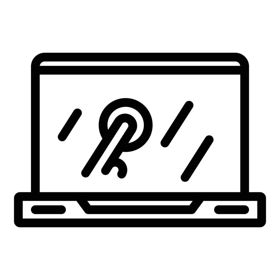 Laptop touch icon outline vector. Phone app vector
