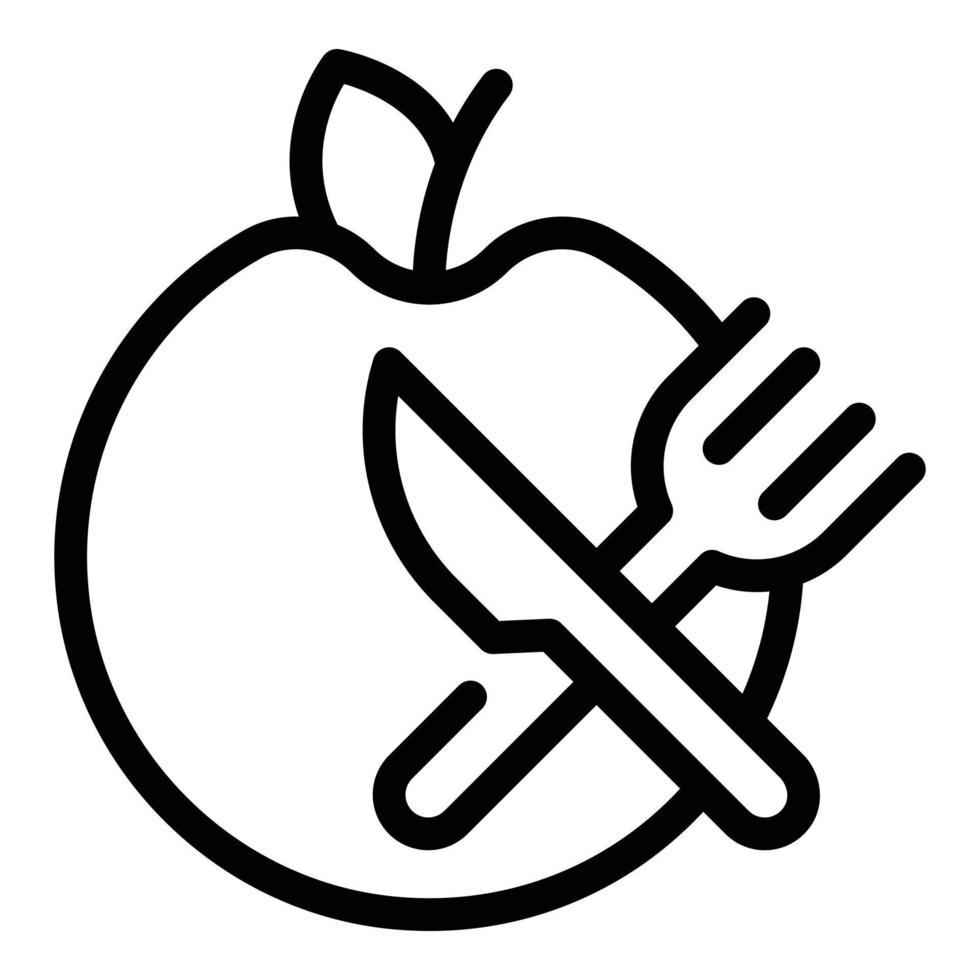 Apple diet icon outline vector. Metabolic body vector