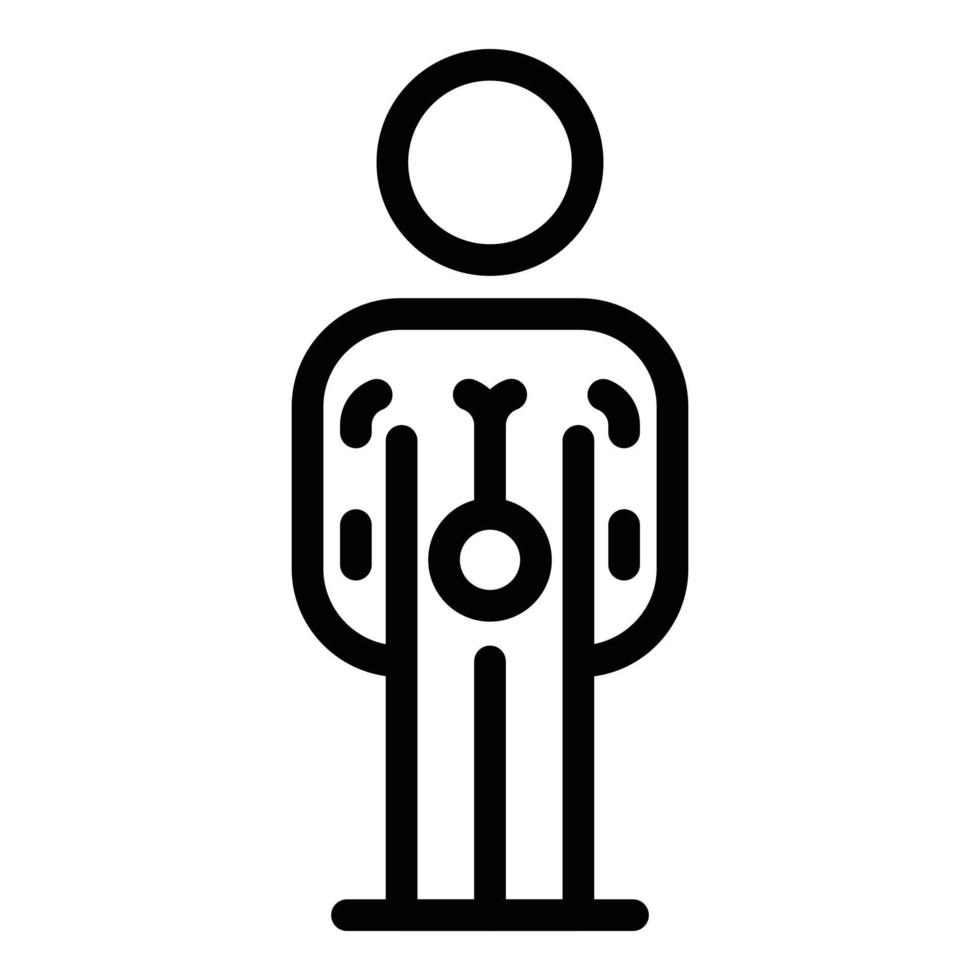 Metabolic man icon outline vector. Human system vector