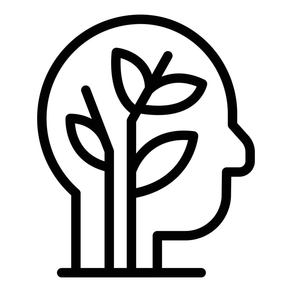 Mind icon outline vector. Woman health vector