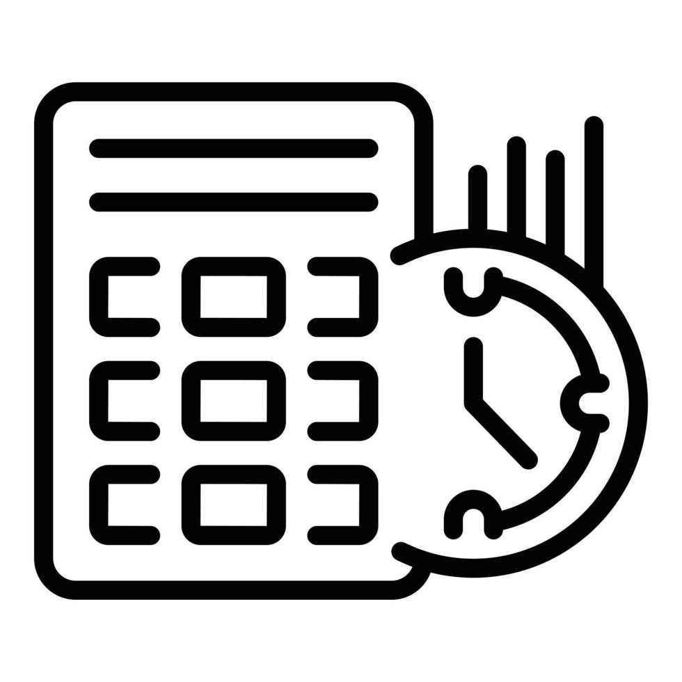 Job calculator icon outline vector. Increase task vector
