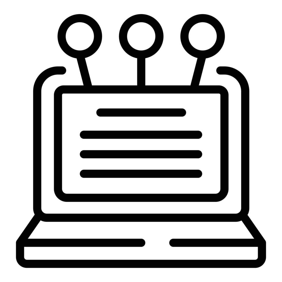 Laptop productivity icon outline vector. Work time vector