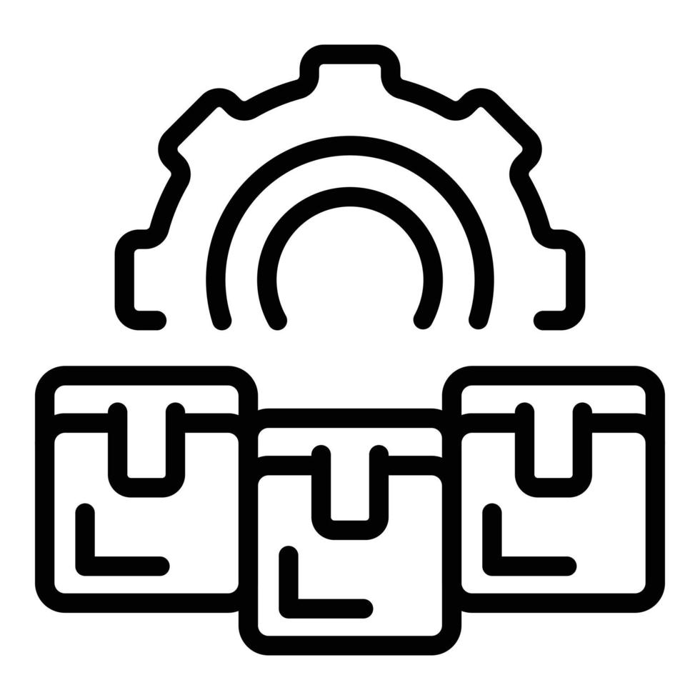 Parcel work gear icon outline vector. Time clock vector