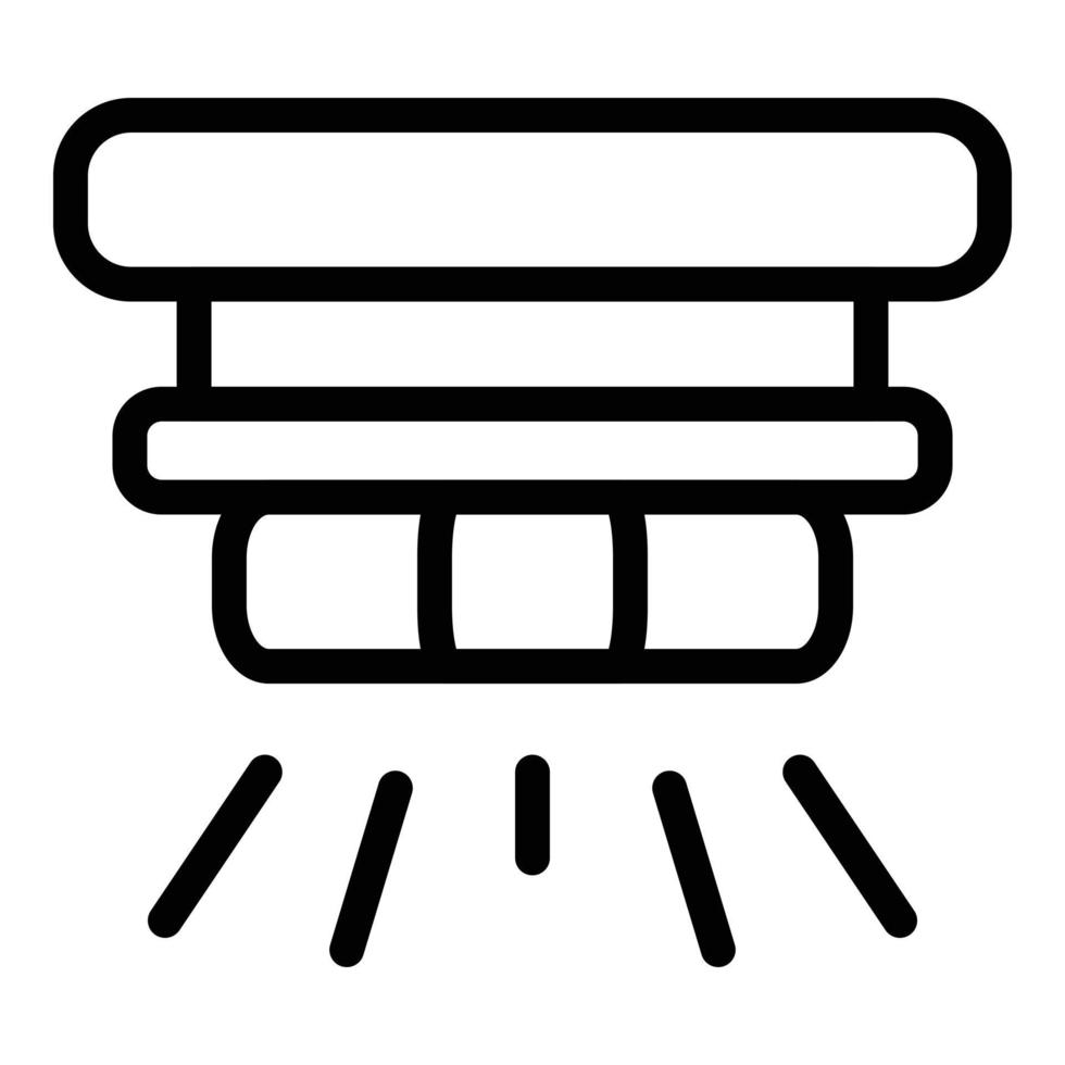 Button smoke detector icon outline vector. Alarm fire vector