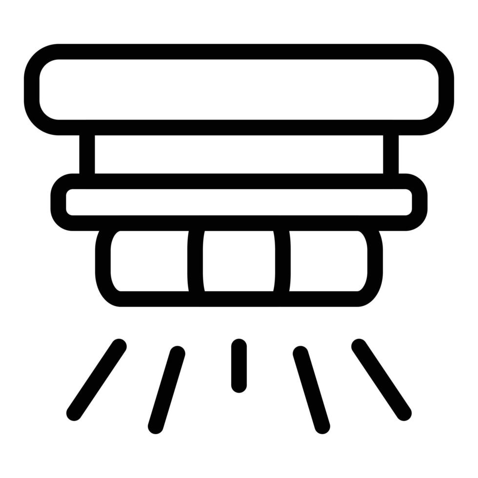 vector de contorno de icono de detector de humo de botón. alarma de incendio