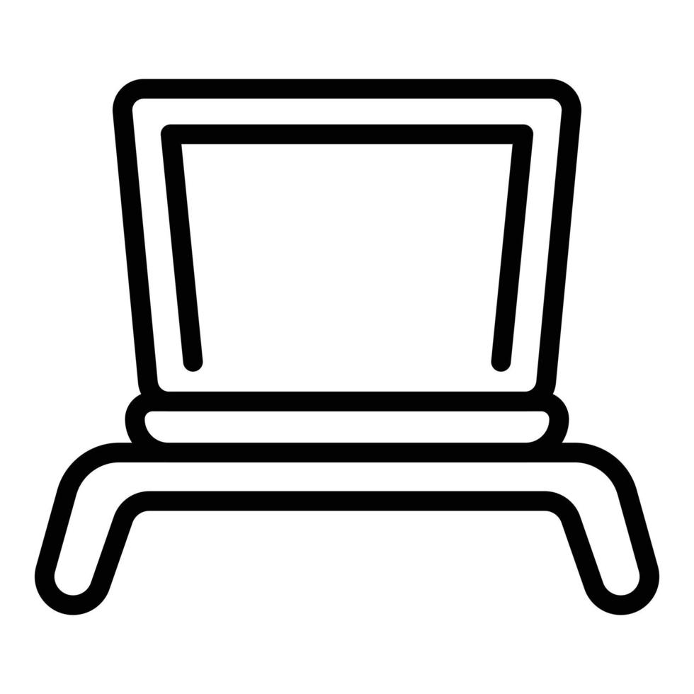 Office laptop stand icon outline vector. Best work vector