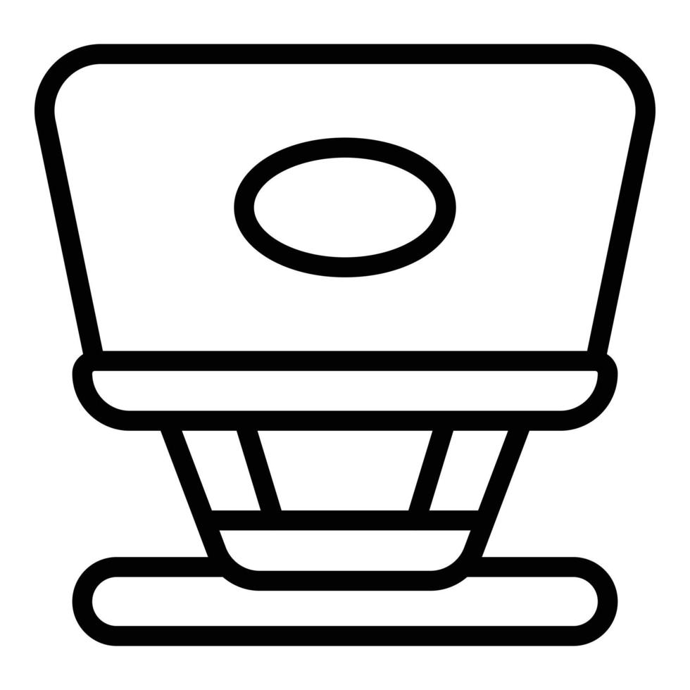 Posture laptop stand icon outline vector. Computer desk vector