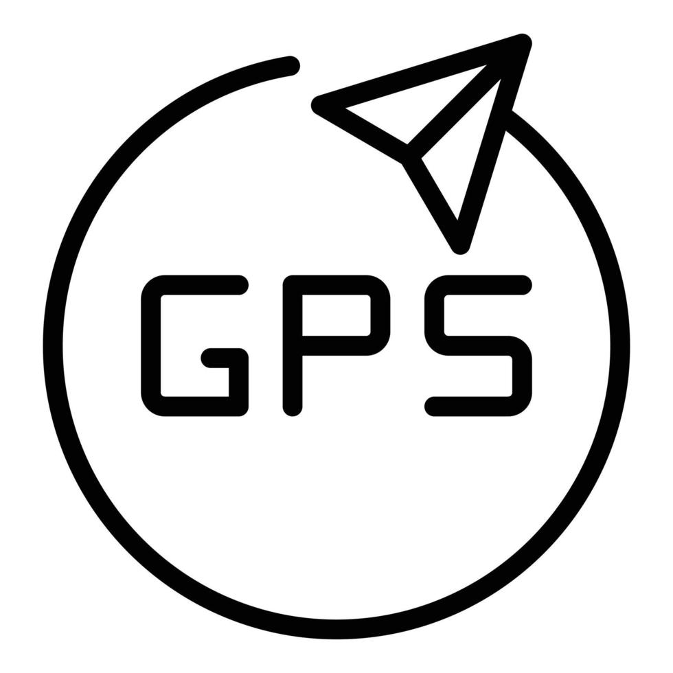 Gps trajectory icon outline vector. Motion pin vector