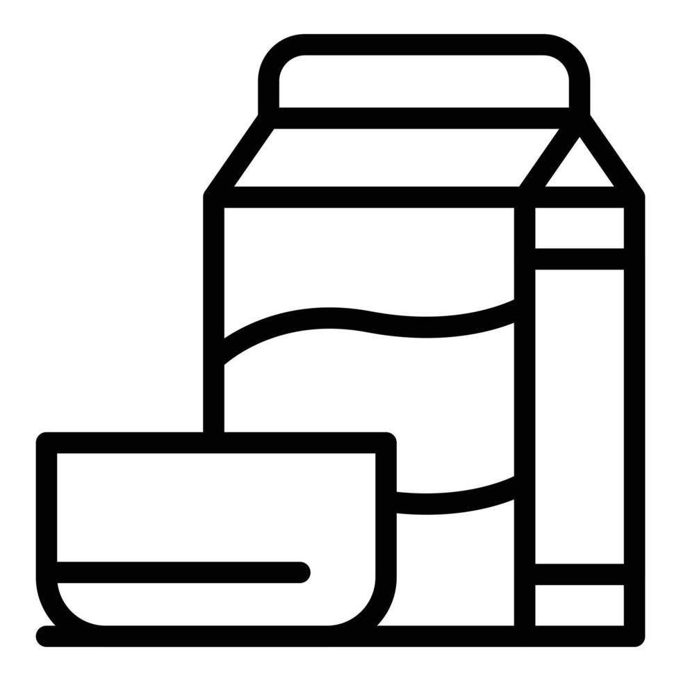 Cereal milk pack icon outline vector. Breakfast bowl vector