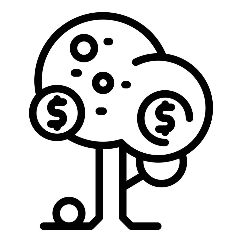 Money tree icon outline vector. Financial work vector