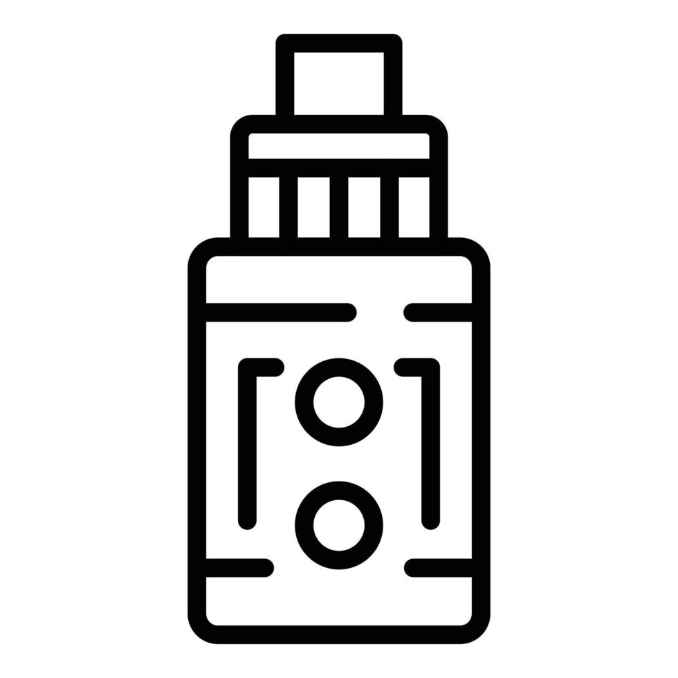 vector de contorno de icono de paquete de botella. vaporizador electronico