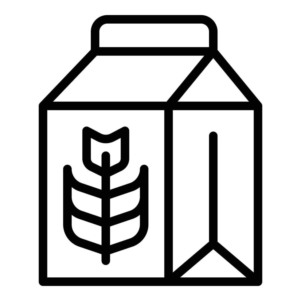 vector de contorno de icono de paquete de leche vegetal. bebida vegana