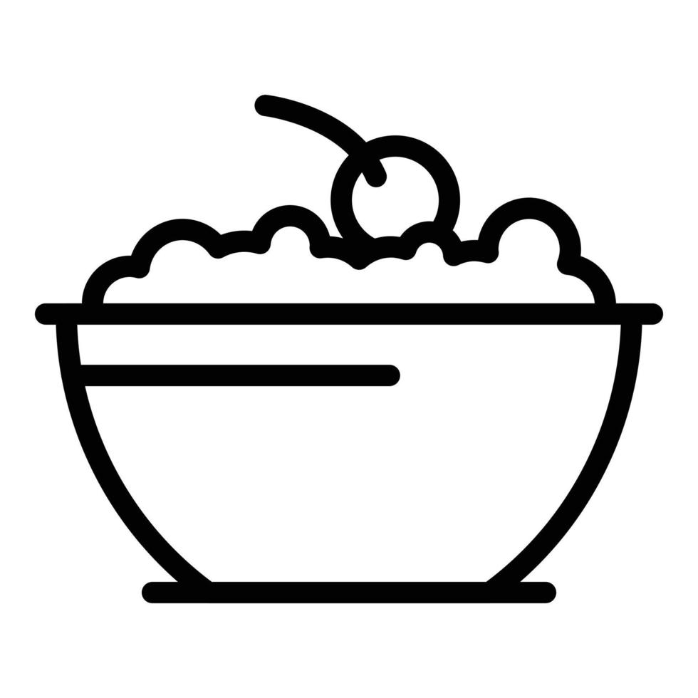 Fruit cereal bowl icon outline vector. Corn milk vector
