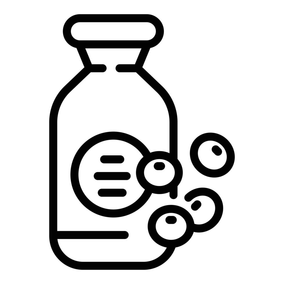 vector de contorno de icono de botella de leche. planta vegetal