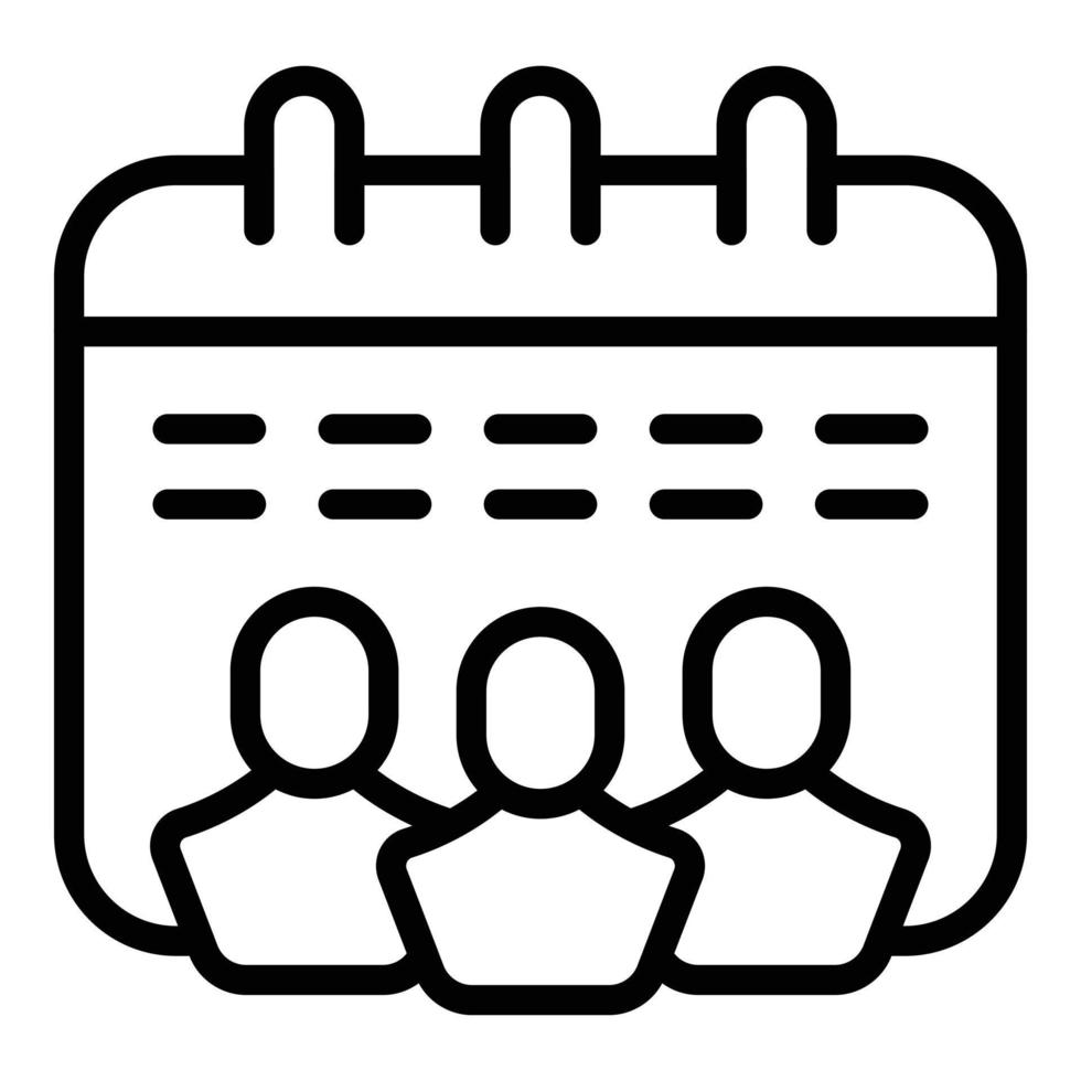 Donation people calendar icon outline vector. Community donate vector