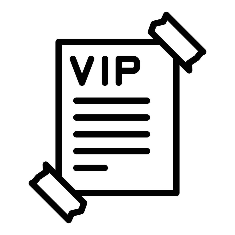 vector de contorno de icono de papel de evento vip. concierto de fiesta