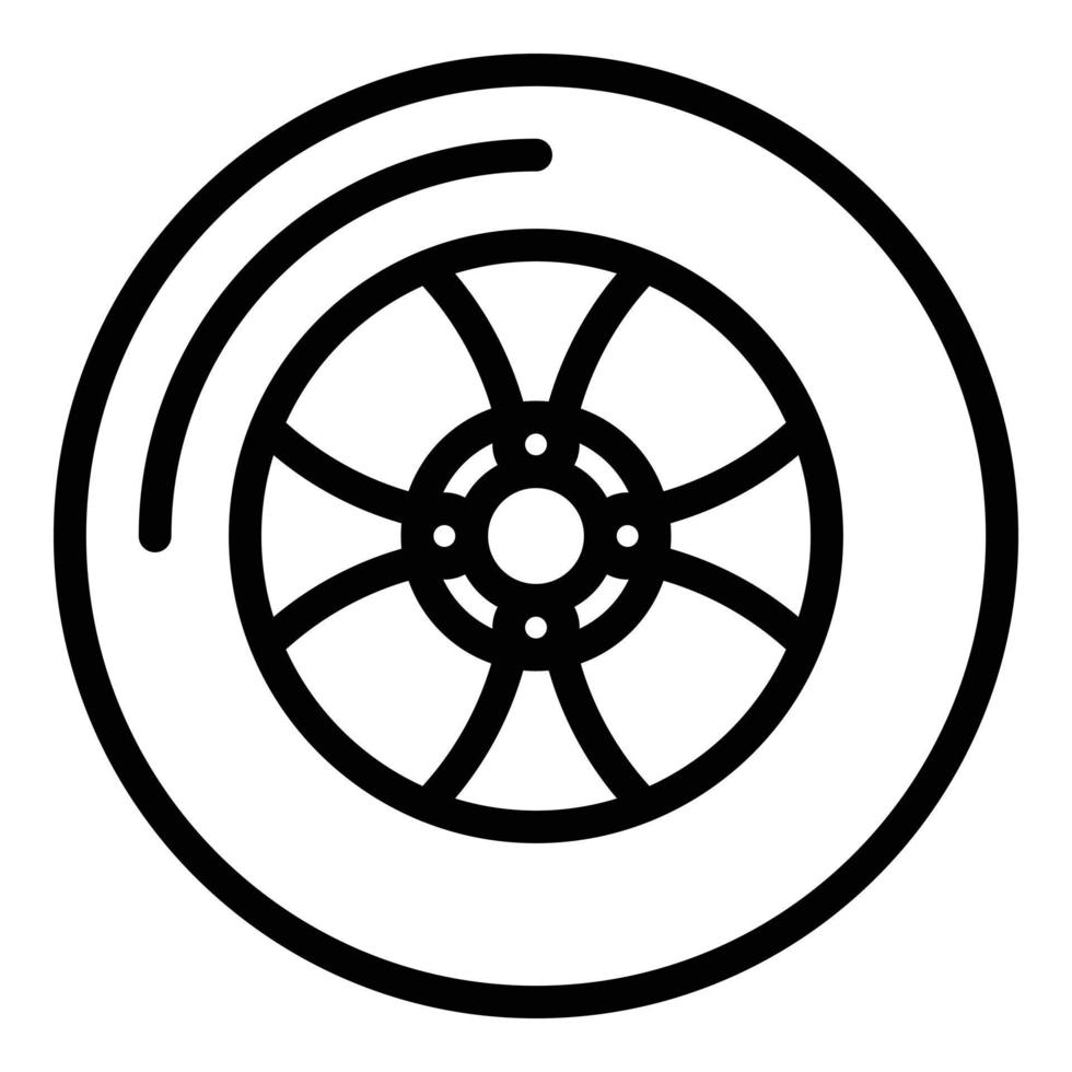 vector de contorno de icono de rueda de bicicleta. parte del motor