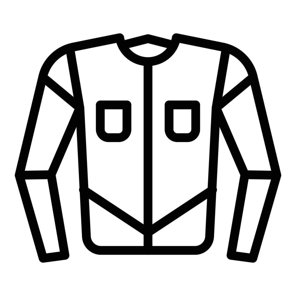 vector de contorno de icono de chaqueta de motociclista. equipo de motorista