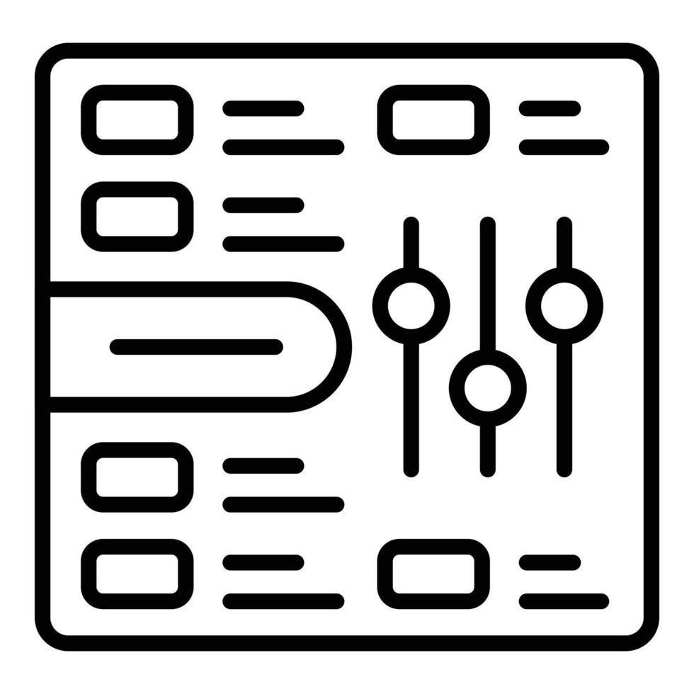 Techno synthesizer icon outline vector. Dj music vector