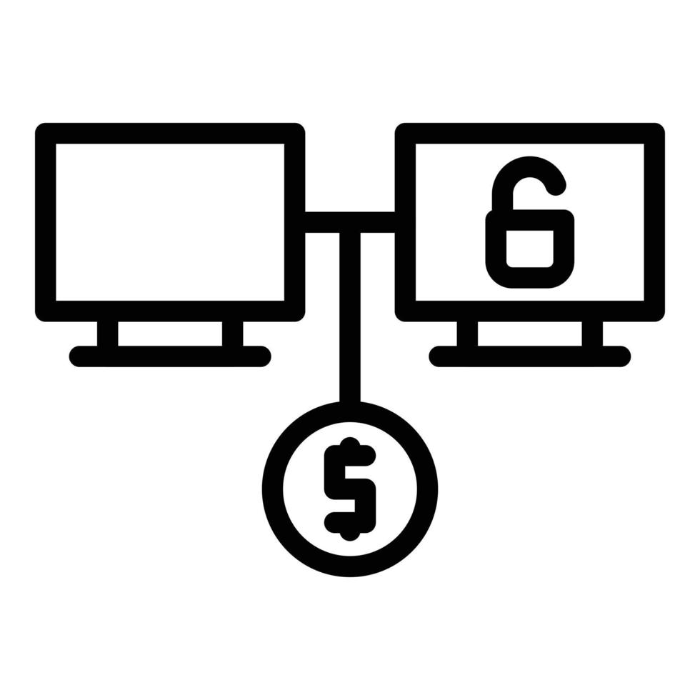 Network security icon outline vector. Data secure vector