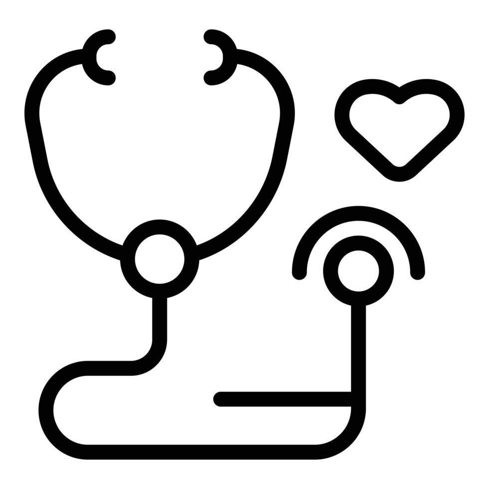 Stethoscope test icon outline vector. Medical pregnant vector