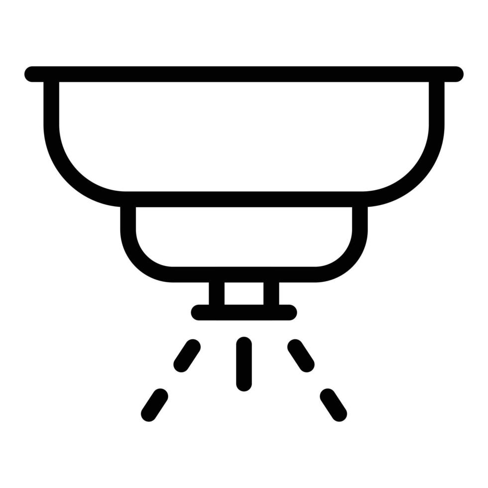 vector de contorno de icono de rociador de detector de humo. sistema doméstico