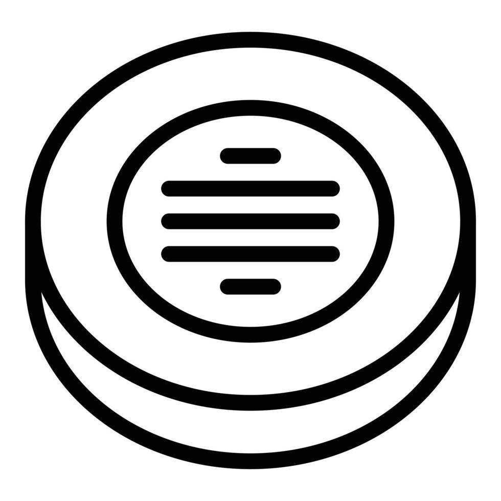 Key smoke detector icon outline vector. Alarm sensor vector