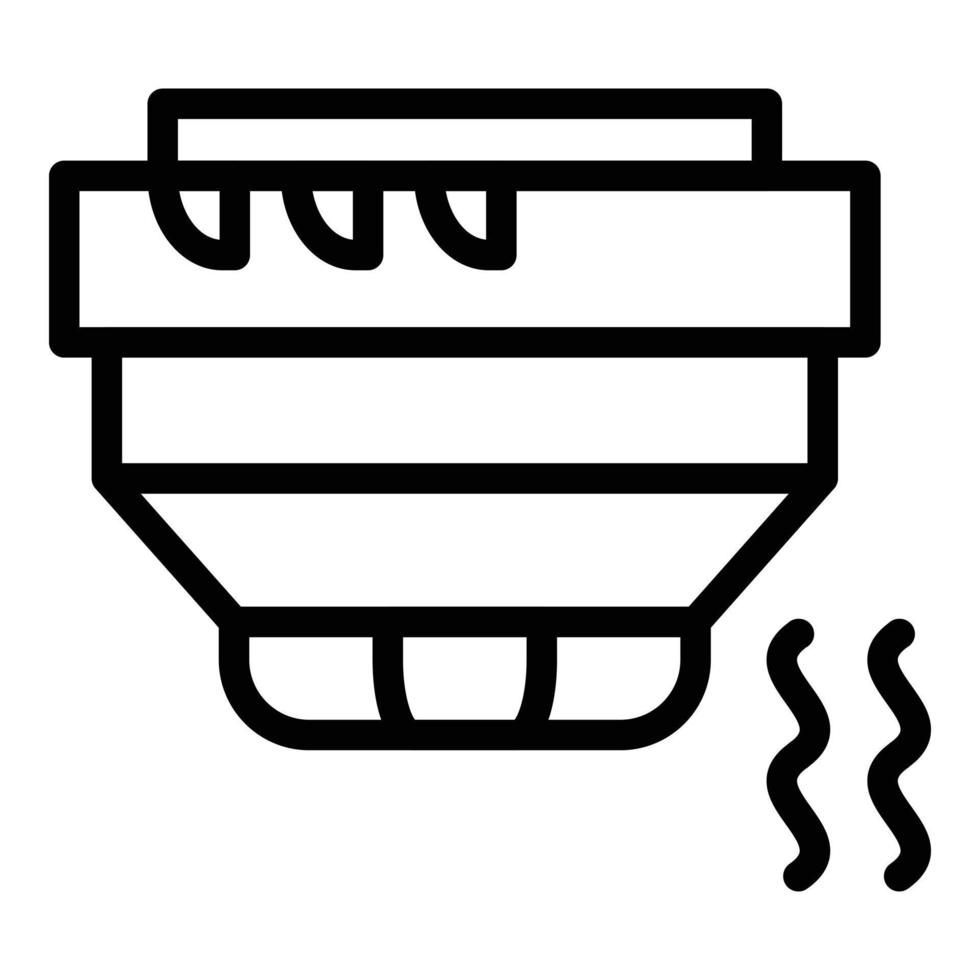 vector de contorno del icono del detector de humo de la cámara. sistema doméstico