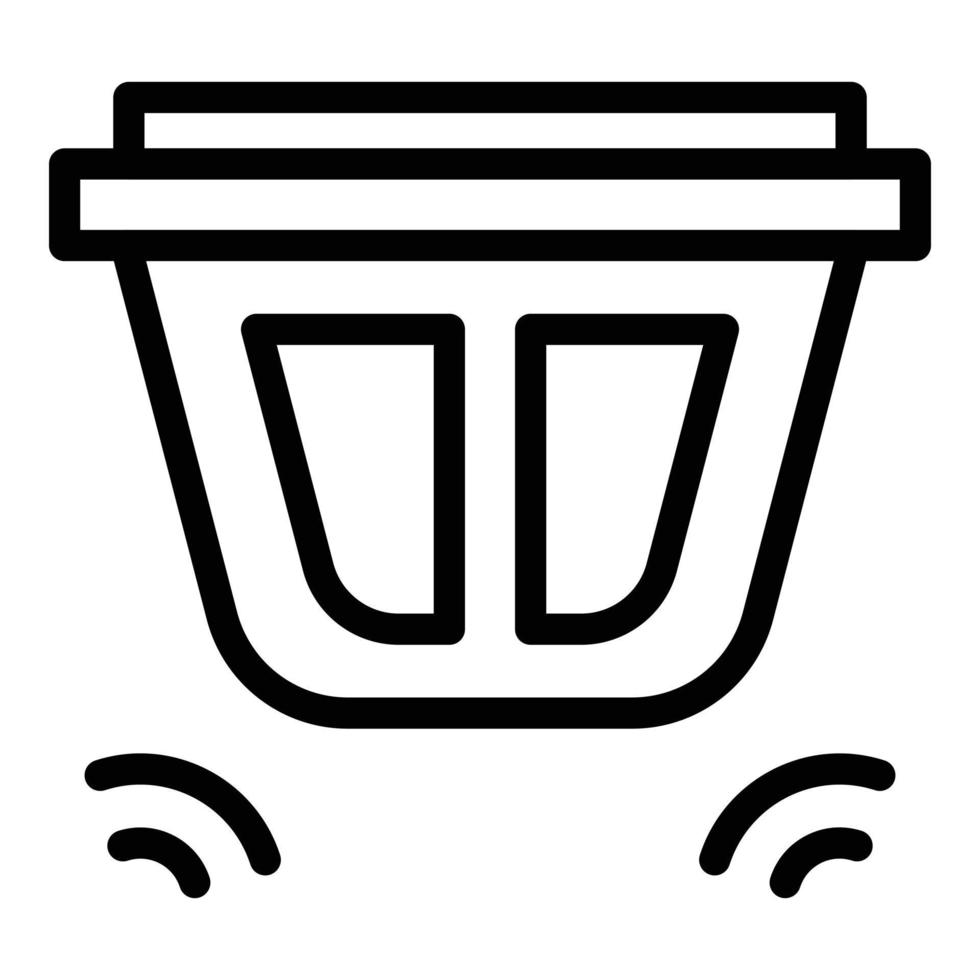 Hand smoke detector icon outline vector. Fire sensor vector
