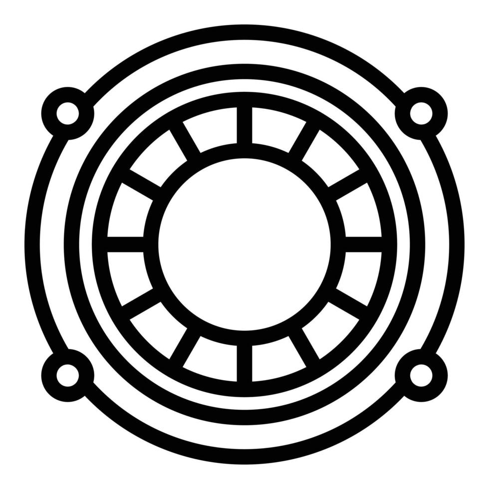 Siren smoke detector icon outline vector. Alarm fire sensor vector