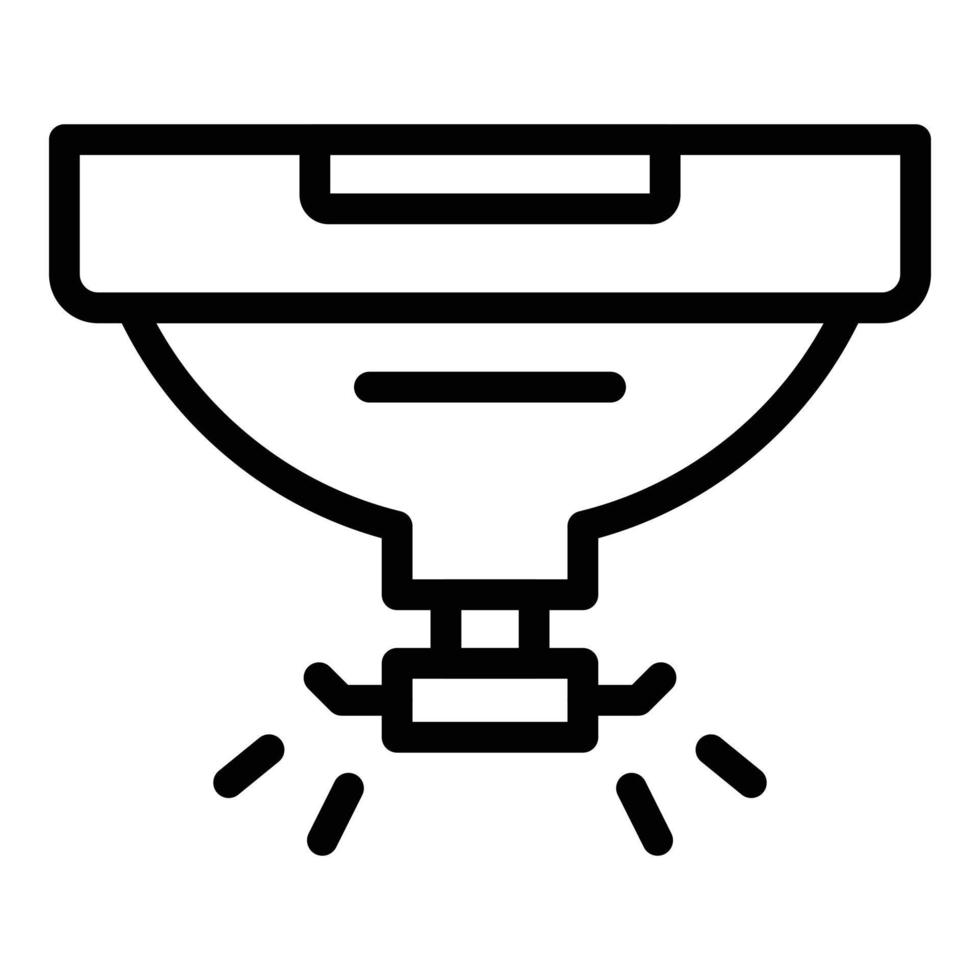 vector de contorno de icono de detector de humo de seguridad. sensor de fuego