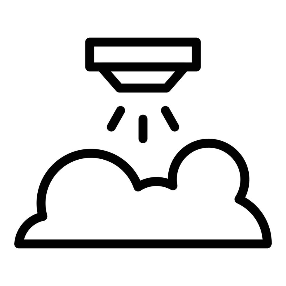 vector de contorno de icono de contraseña de detector de humo. alarma de incendios