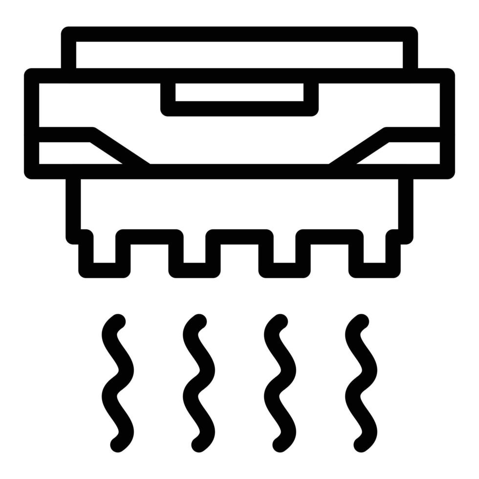 vector de contorno de icono de detector de humo de incendio. Sistema de alarmas