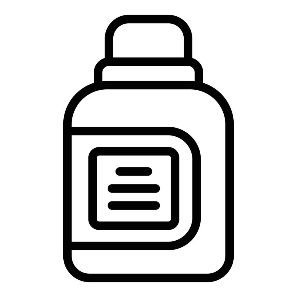vector de contorno de icono de botella de limpiador. producto de lavado