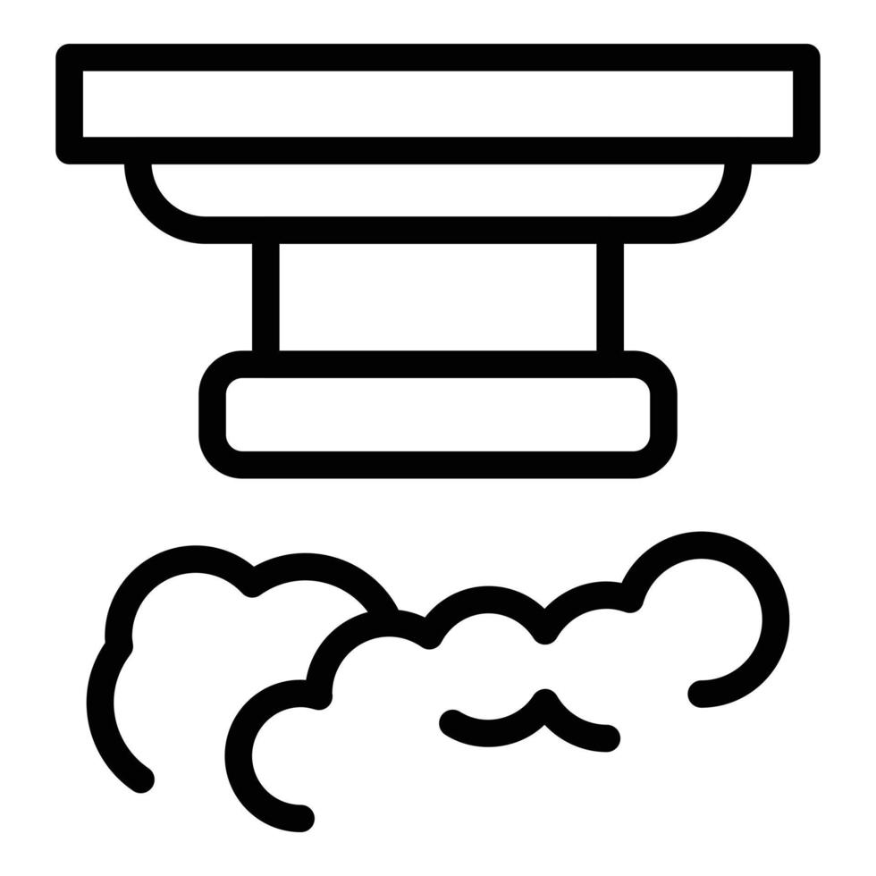 vector de contorno de icono de detector de humo de carbono. alarma de incendios