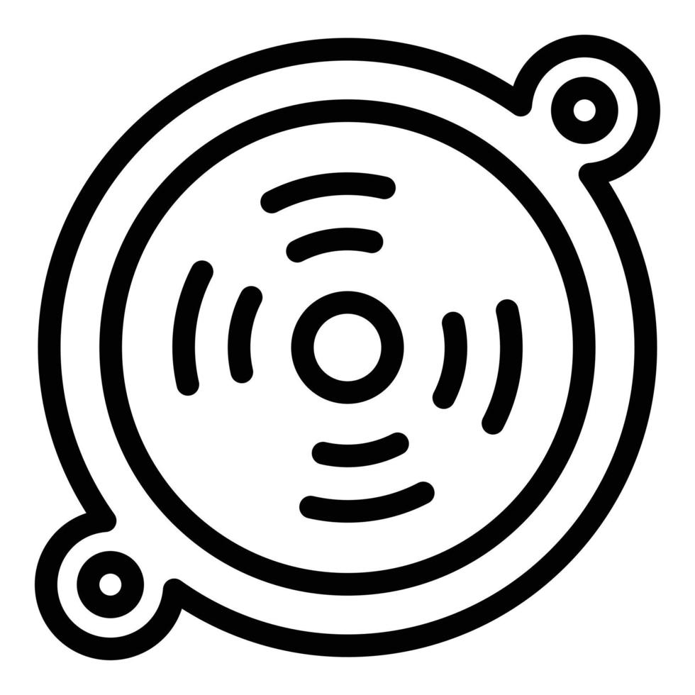 Smoke detector sound icon outline vector. Fire sensor vector