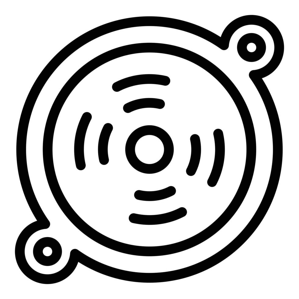 vector de contorno del icono de sonido del detector de humo. sensor de fuego