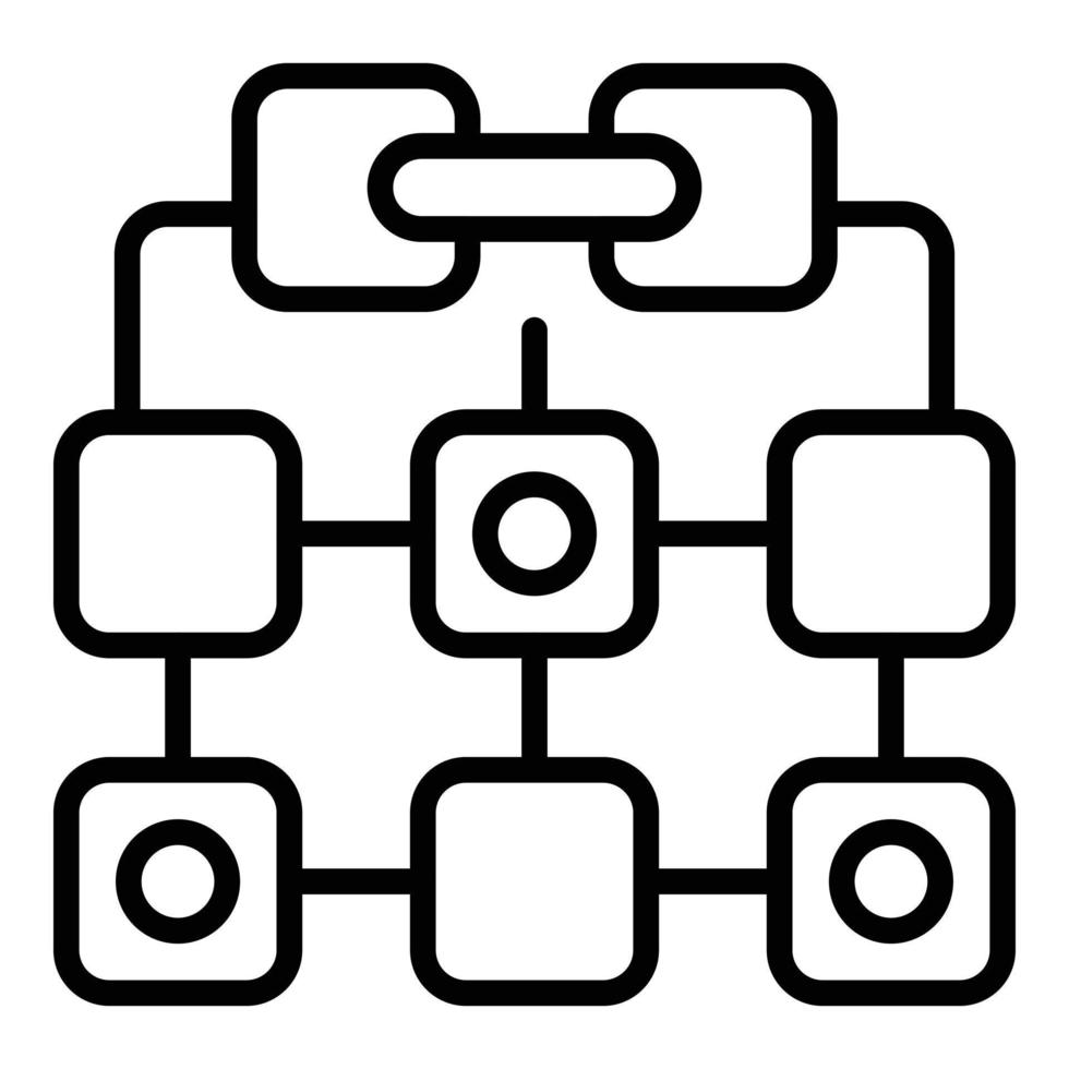 vector de esquema de icono de proceso de trabajo en equipo. proyecto de trabajo