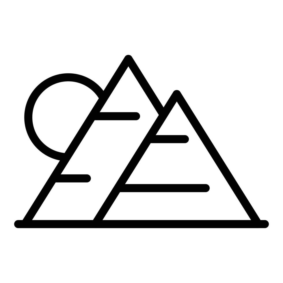 vector de contorno de icono de pirámide egipcia. antiguo Egipto