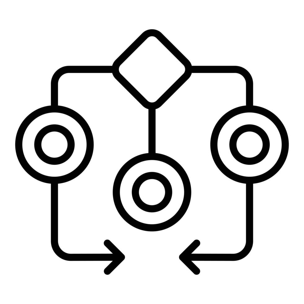 Workflow progess icon outline vector. Gear system vector