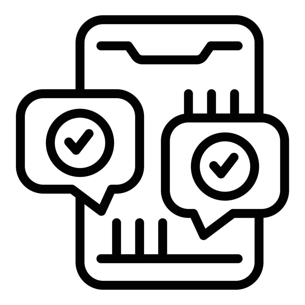 Help chat phone icon outline vector. Social review vector