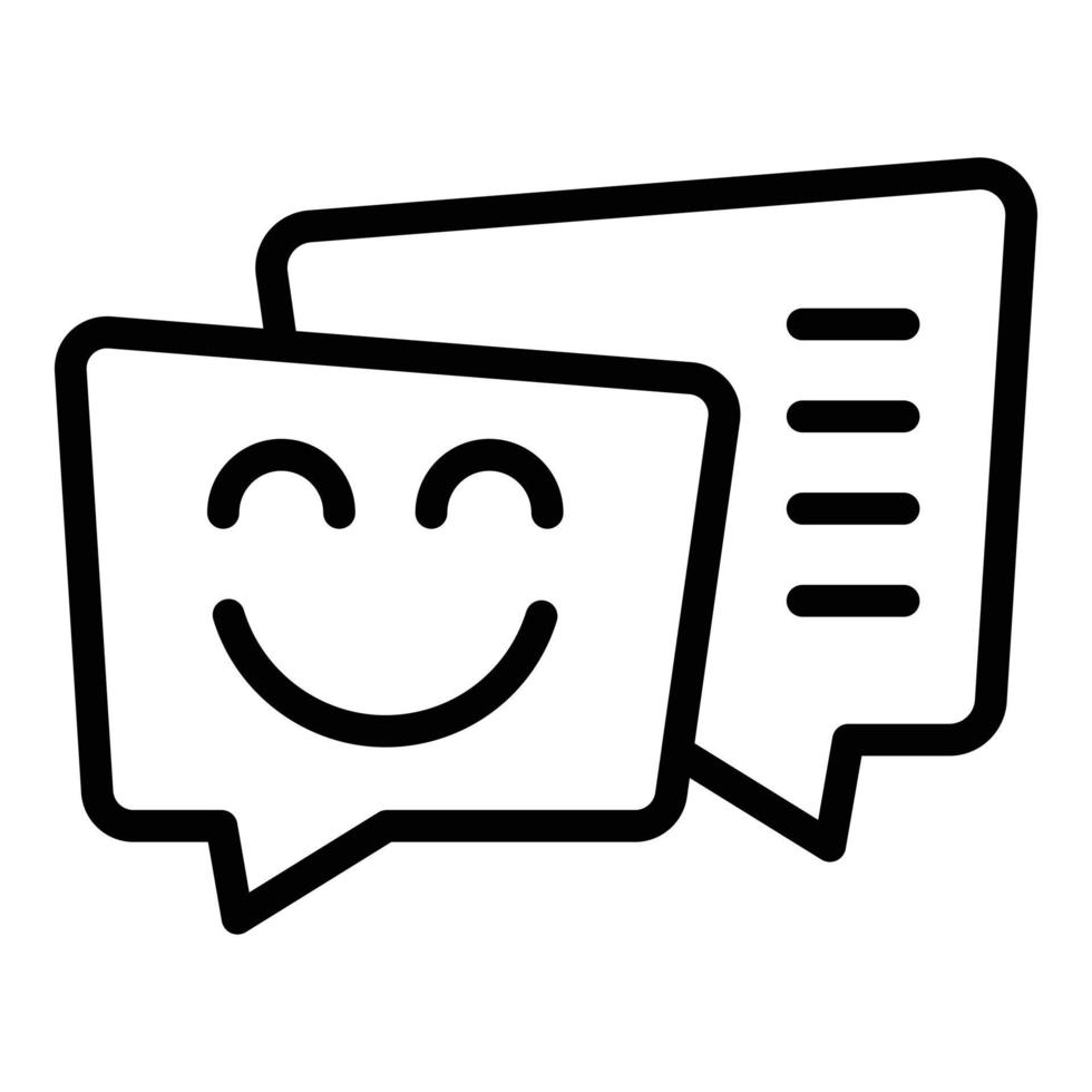 vector de contorno de icono de chat en línea. revisión social