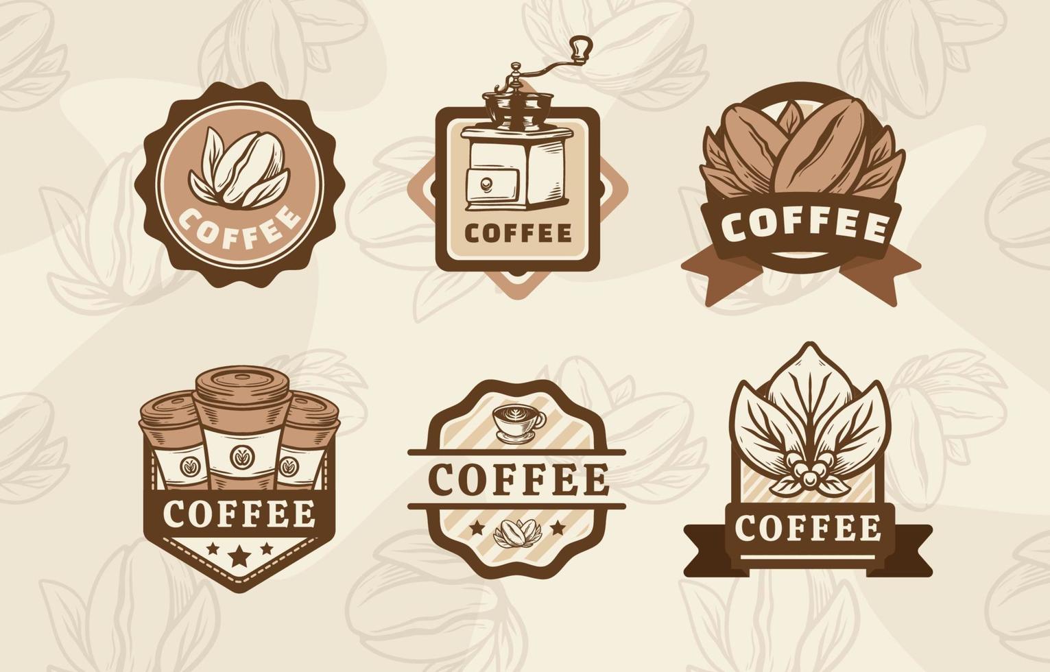 logotipo de café marrón vintage vector