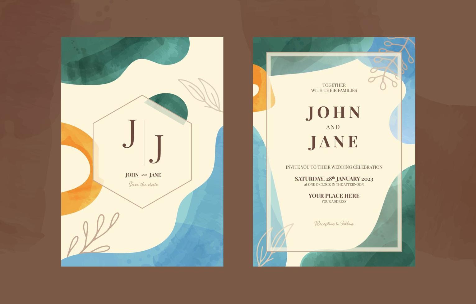 Modern Wedding Card Invitation vector