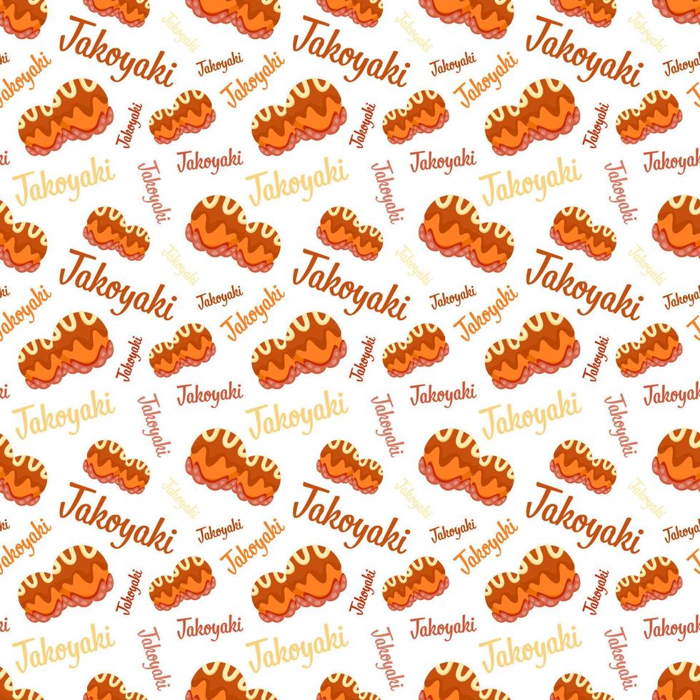 Seamless pattern with Takoyaki, for decoration vector