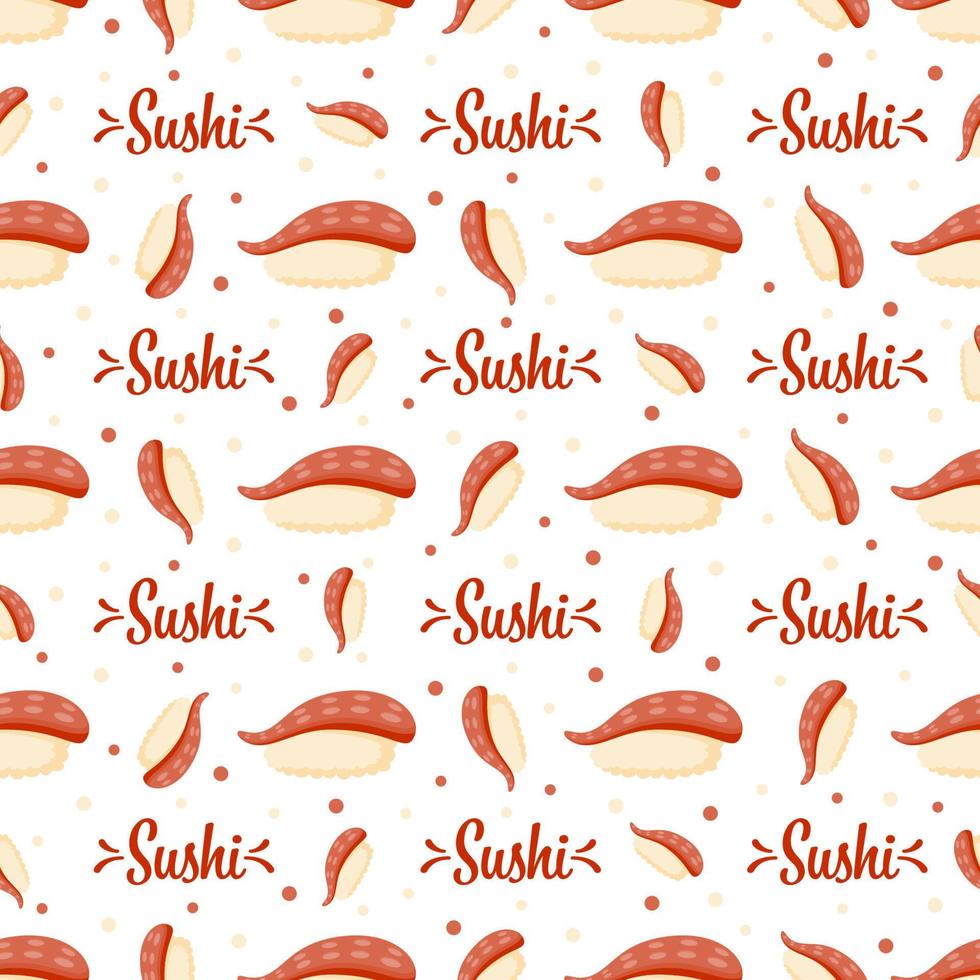 Seamless pattern with Sushi, for decoration vector