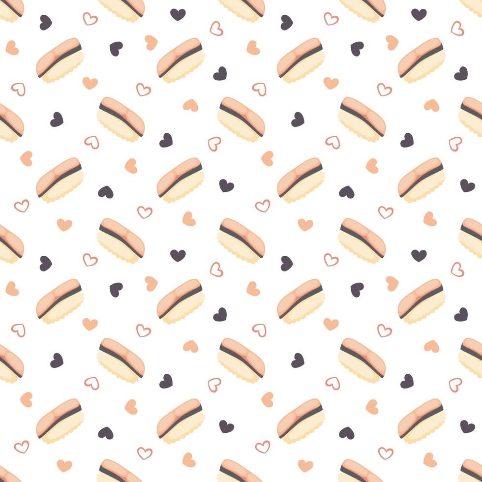 Seamless pattern with Sushi, for decoration vector