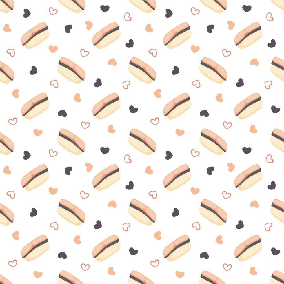 Seamless pattern with Sushi, for decoration vector